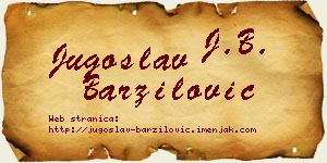 Jugoslav Barzilović vizit kartica